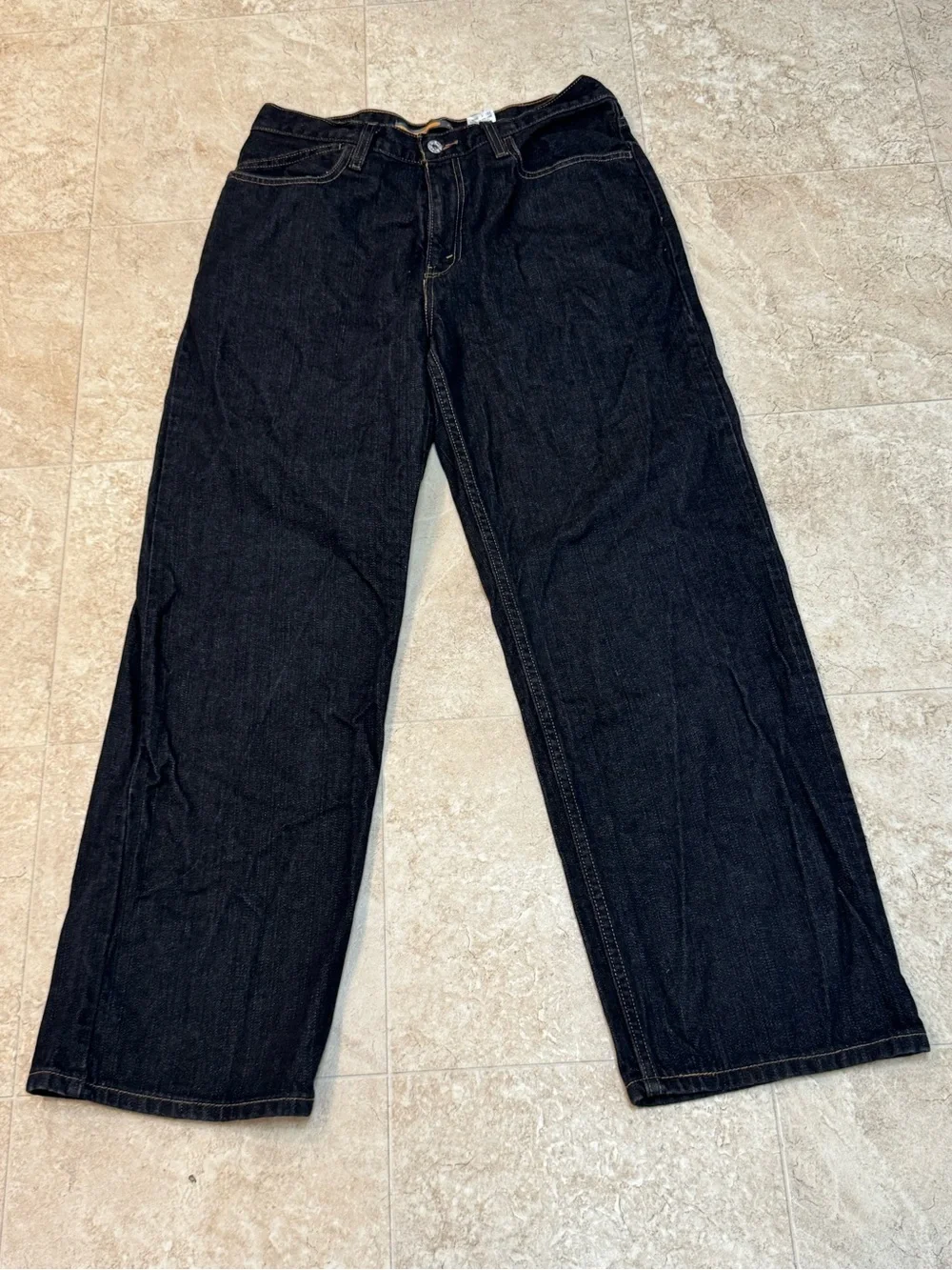 VTG Y2K 90s Silver Tab Levi’s Low Loose Baggy Black Denim Jeans 32 x 32